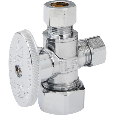All-Source 5/8 In. OD x 3/8 In. OD x 3/8 In. OD Quarter Turn Angle Valve 456321